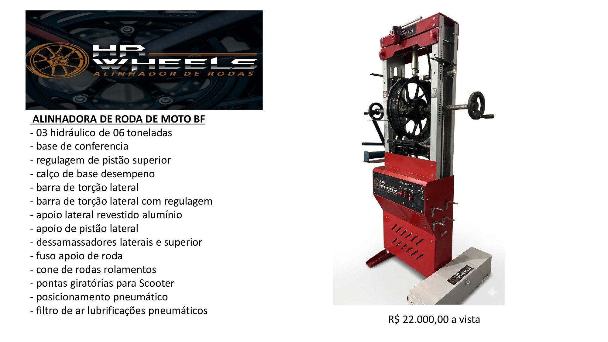 Alinhadora de Roda de Moto BF — HR Wheels